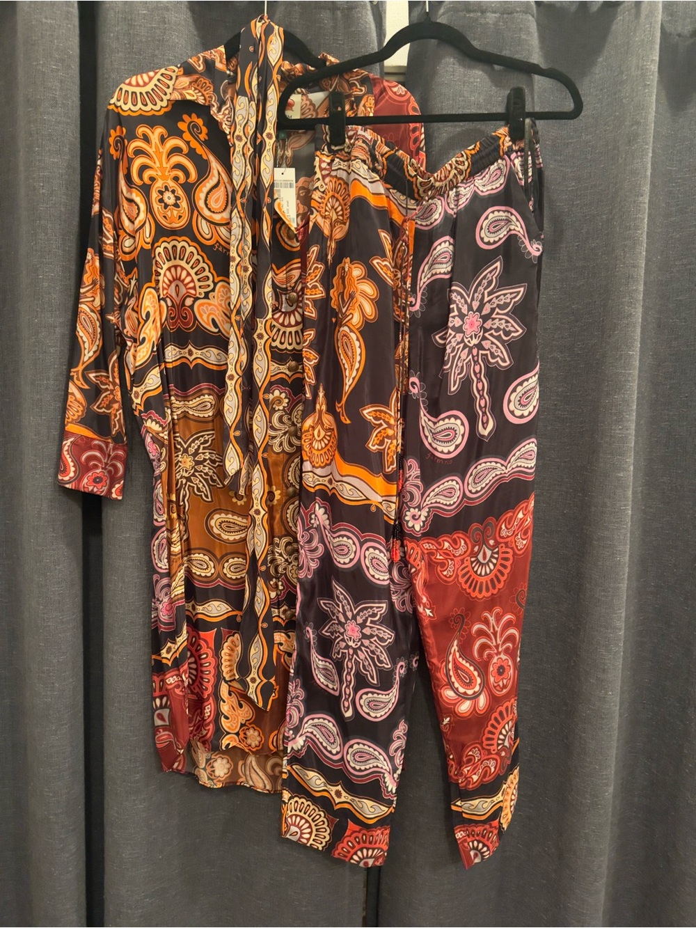 Farm Rio NWT Mixed Paisley Print Tunic & Pants 2 Piece Set S/M